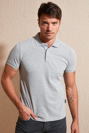 Buratti % 100 Pamuk Düğmeli Regular Fit Erkek Polo T Shirt 5902127 GRİ MELANJ