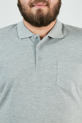 Buratti Büyük Beden % 100 Pamuk Düğmeli Erkek Polo T Shirt 59021271 GRİ MELANJ