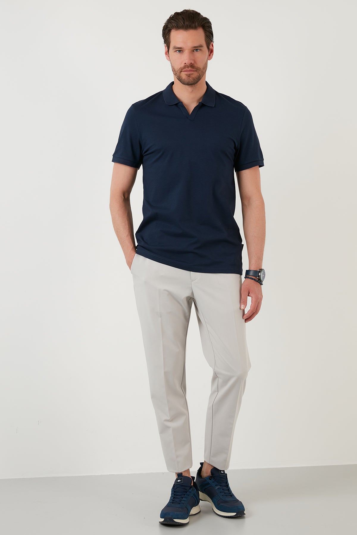 Buratti Slim Fit Pamuklu Erkek Polo T Shirt 5902141 İNDİGO