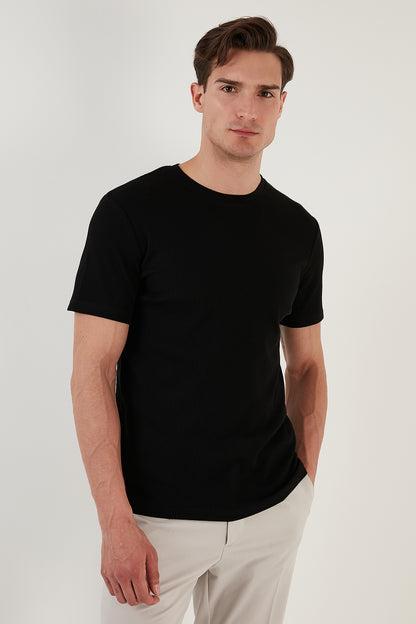 Buratti % 100 Pamuk Regular Fit Bisiklet Yaka Erkek T Shirt 5902407 SİYAH