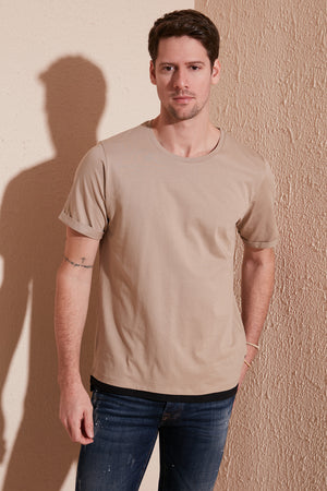 Buratti % 100 Pamuk Regular Fit Bisiklet Yaka Erkek T Shirt 5902515 VİZON