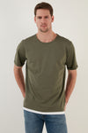 Buratti % 100 Pamuk Regular Fit Bisiklet Yaka Erkek T Shirt 5902515 HAKİ