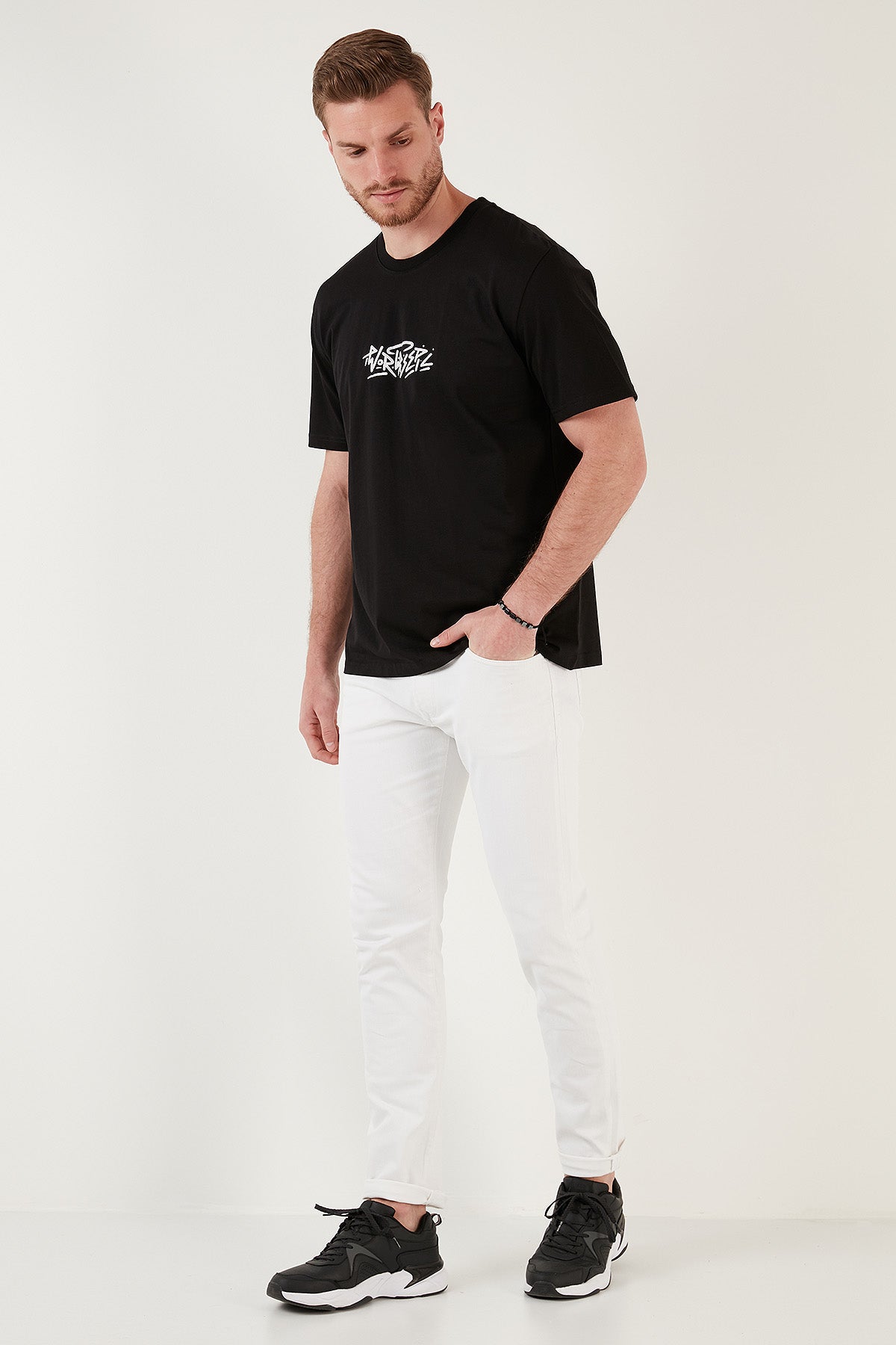 Buratti % 100 Pamuk Relaxed Fit Bisiklet Yaka Erkek T Shirt 5902603 SİYAH