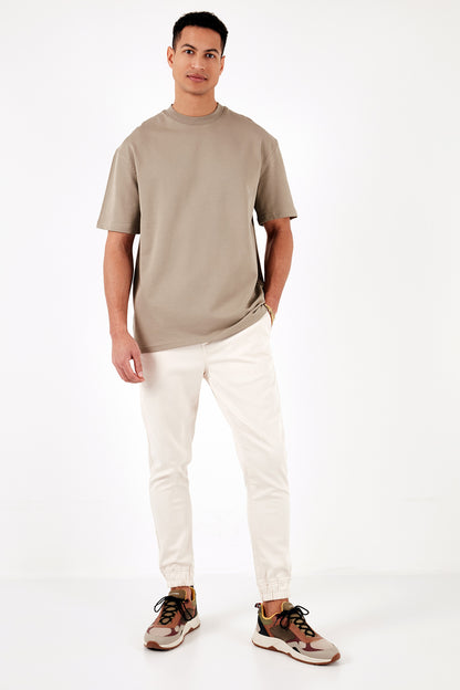 Buratti Pamuklu Bisiklet Yaka Relaxed Fit Basic Erkek T Shirt 5902610 Vizon Yeşili