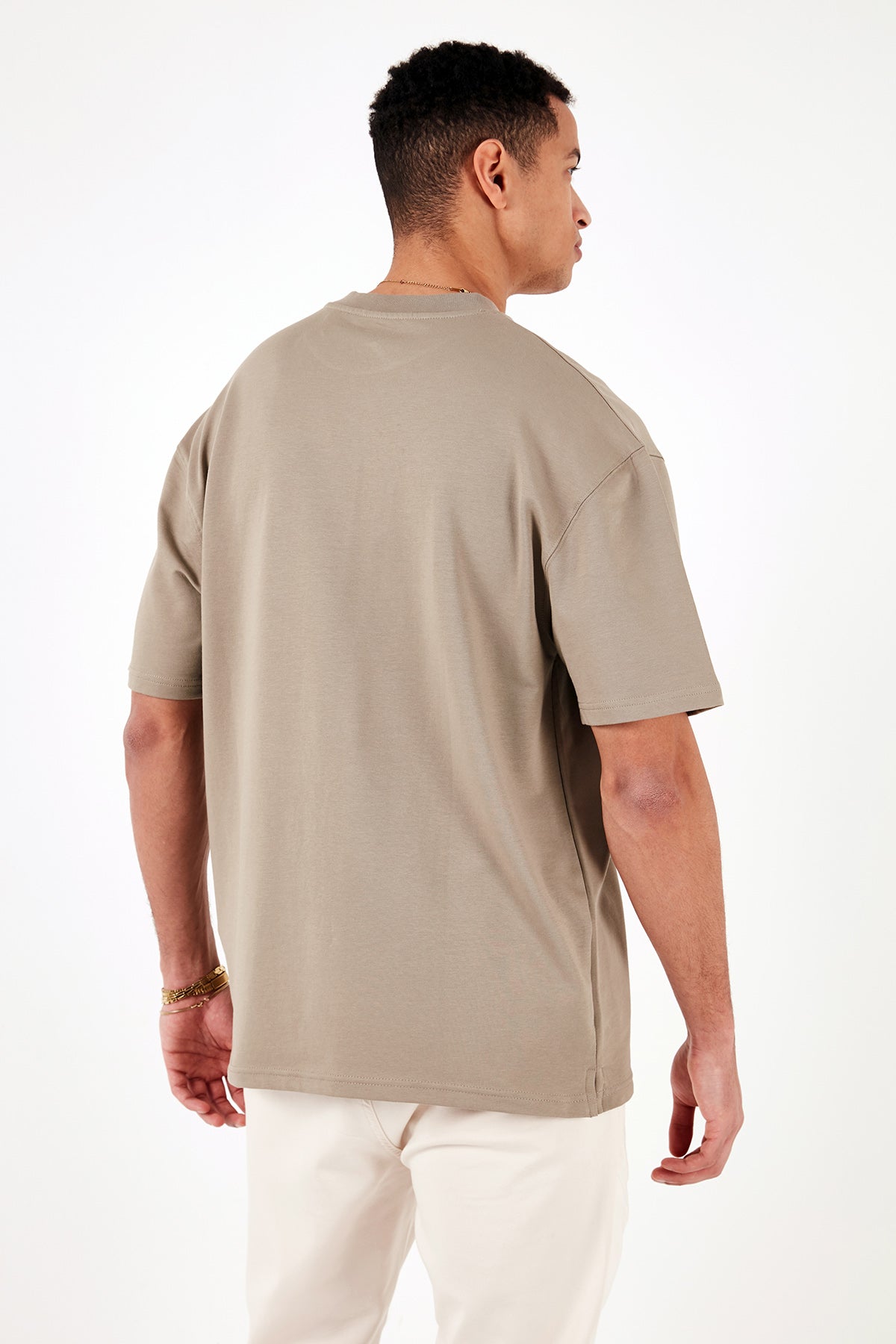 Buratti Pamuklu Bisiklet Yaka Relaxed Fit Basic Erkek T Shirt 5902610 Vizon Yeşili