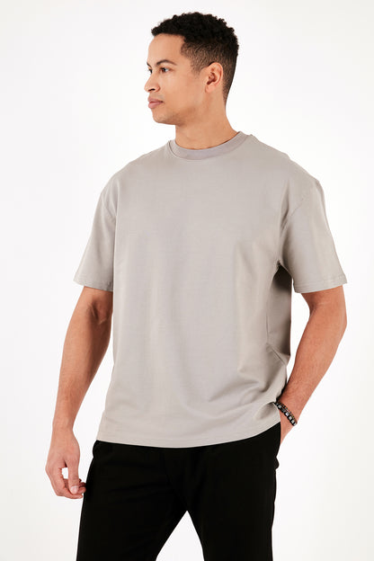 Buratti Pamuklu Bisiklet Yaka Relaxed Fit Basic Erkek T Shirt 5902610 KÜL