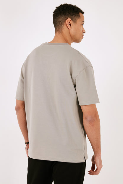 Buratti Pamuklu Bisiklet Yaka Relaxed Fit Basic Erkek T Shirt 5902610 KÜL