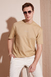 Buratti Pamuklu Relaxed Fit Sıfır Yaka Erkek T Shirt 5902702 CAMEL