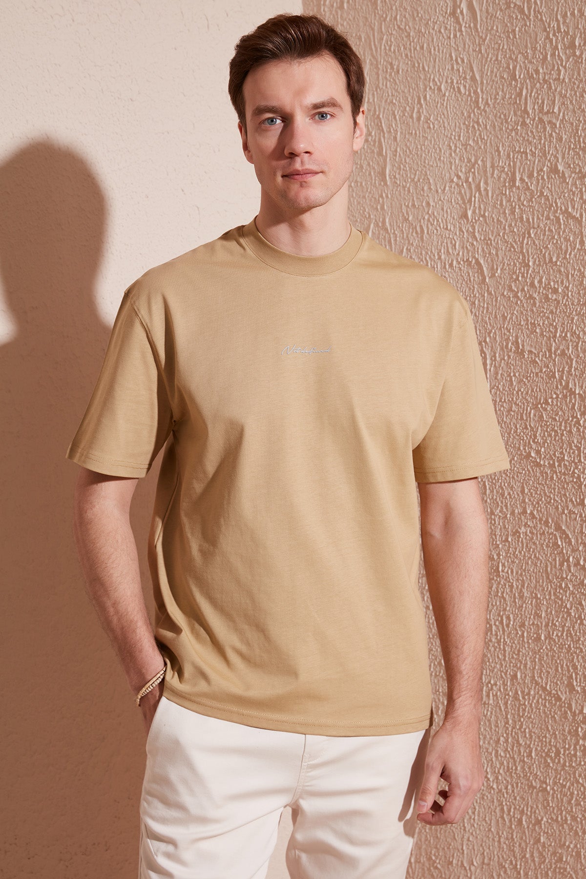 Buratti Pamuklu Relaxed Fit Sıfır Yaka Erkek T Shirt 5902702 CAMEL