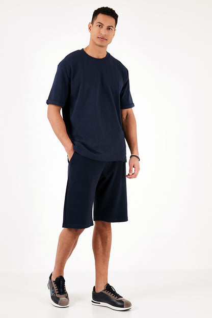 Buratti Pamuklu Bisiklet Yaka Regular Fit Basic Erkek T Shirt 5902731 İNDİGO