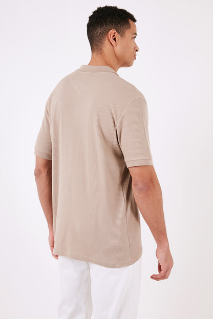 Buratti Pamuklu Regular Fit Fermuarlı Erkek Polo Yaka T Shirt 5902738 VİZON