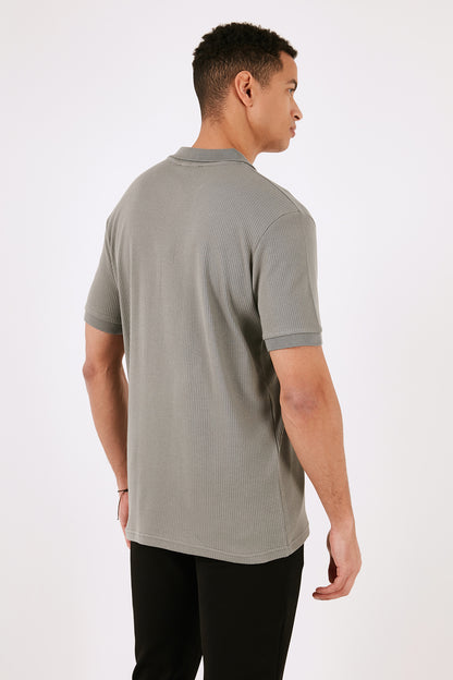 Buratti Pamuklu Regular Fit Fermuarlı Erkek Polo Yaka T Shirt 5902738 AÇIK HAKİ