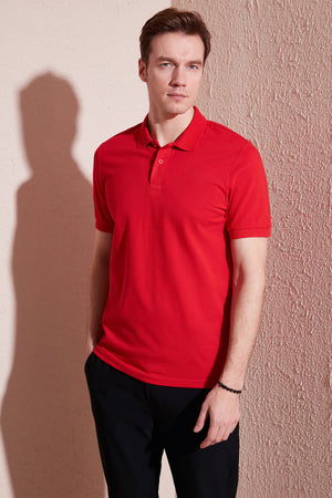 Buratti Pamuklu Regular Fit Düğmeli Erkek Polo Yaka T Shirt 5902739 KIRMIZI