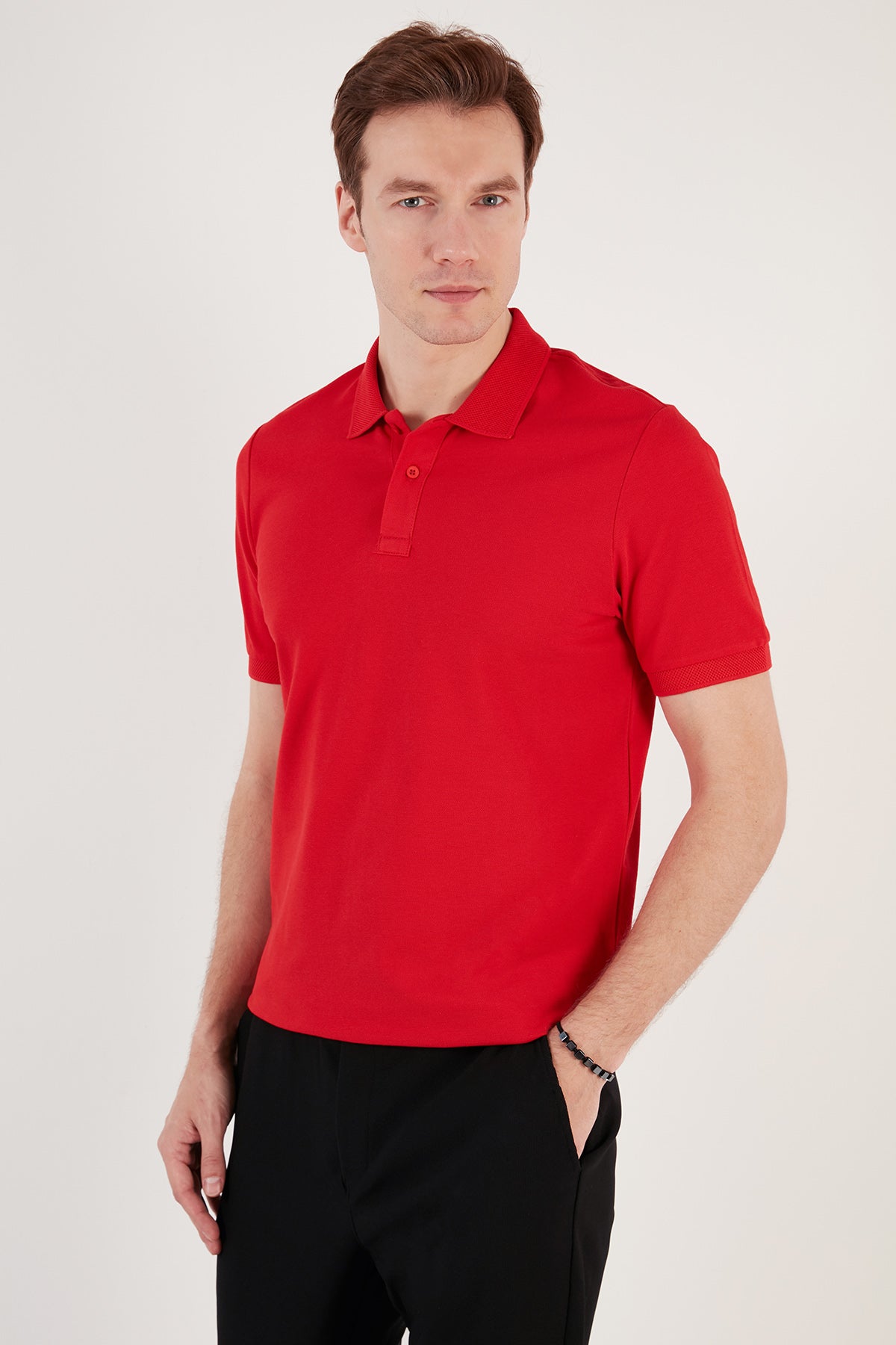 Buratti Pamuklu Regular Fit Düğmeli Erkek Polo Yaka T Shirt 5902739 KIRMIZI