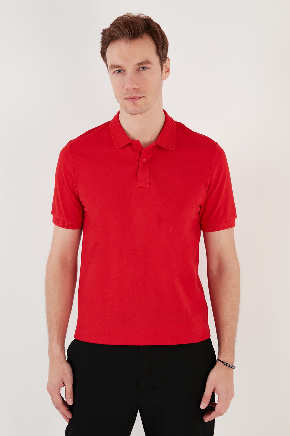 Buratti Pamuklu Regular Fit Düğmeli Erkek Polo Yaka T Shirt 5902739 KIRMIZI