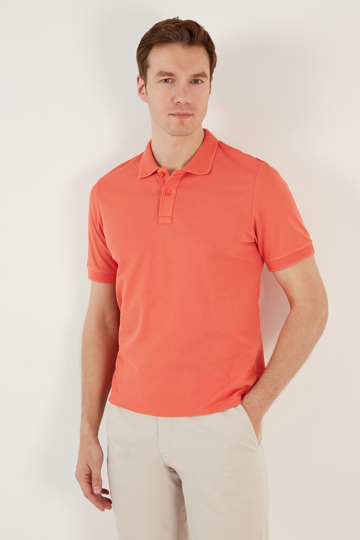 Buratti Pamuklu Regular Fit Düğmeli Erkek Polo Yaka T Shirt 5902739 TURUNCU