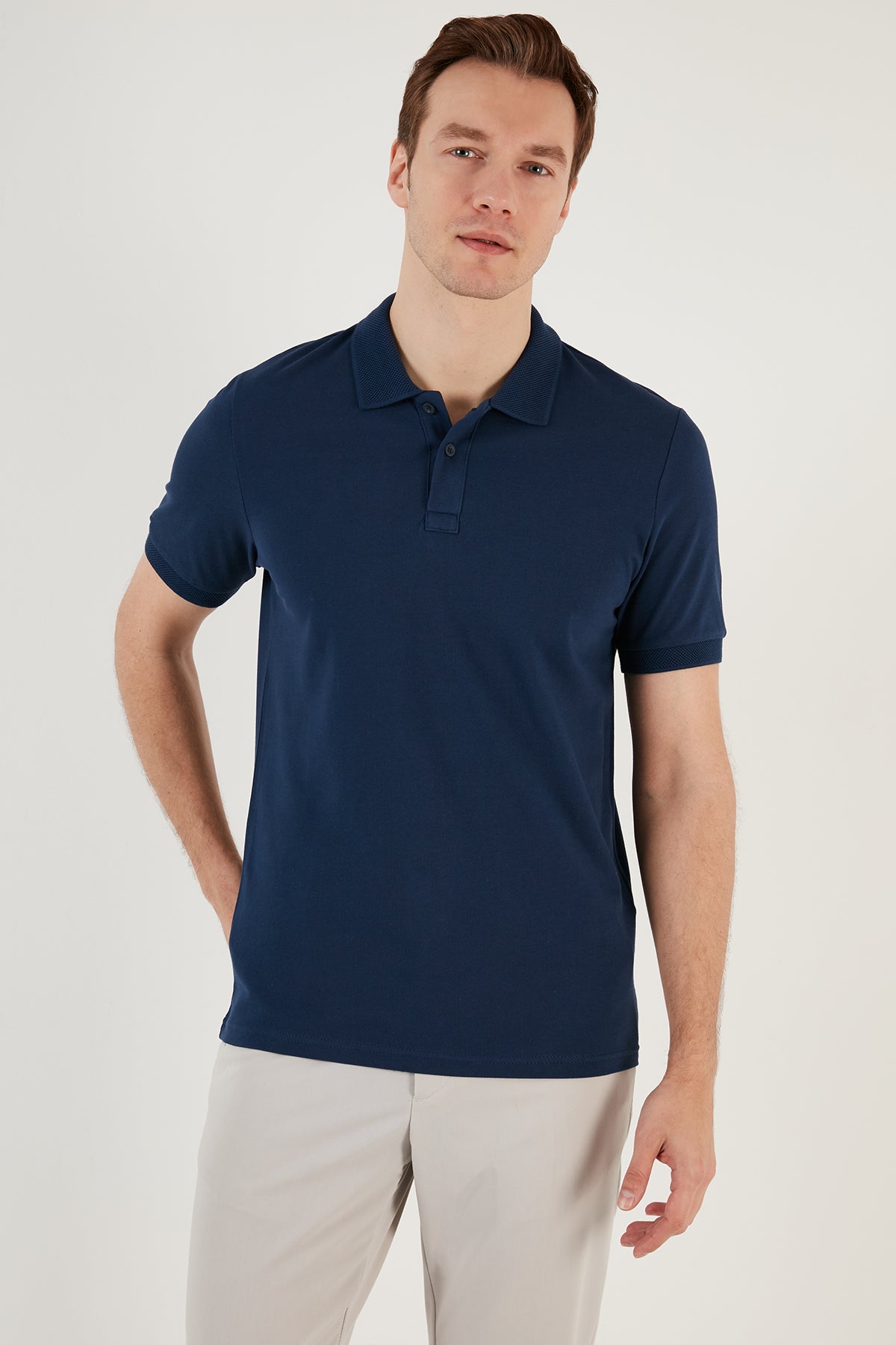 Buratti Pamuklu Regular Fit Düğmeli Erkek Polo Yaka T Shirt 5902739 İNDİGO