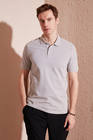 Buratti Pamuklu Regular Fit Düğmeli Erkek Polo Yaka T Shirt 5902739 AÇIK GRİ