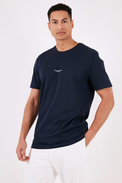 Buratti % 100 Pamuk Bisiklet Yaka Regular Fit Erkek T Shirt 5902757 İNDİGO