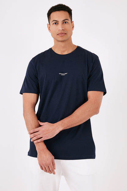 Buratti % 100 Pamuk Bisiklet Yaka Regular Fit Erkek T Shirt 5902757 İNDİGO