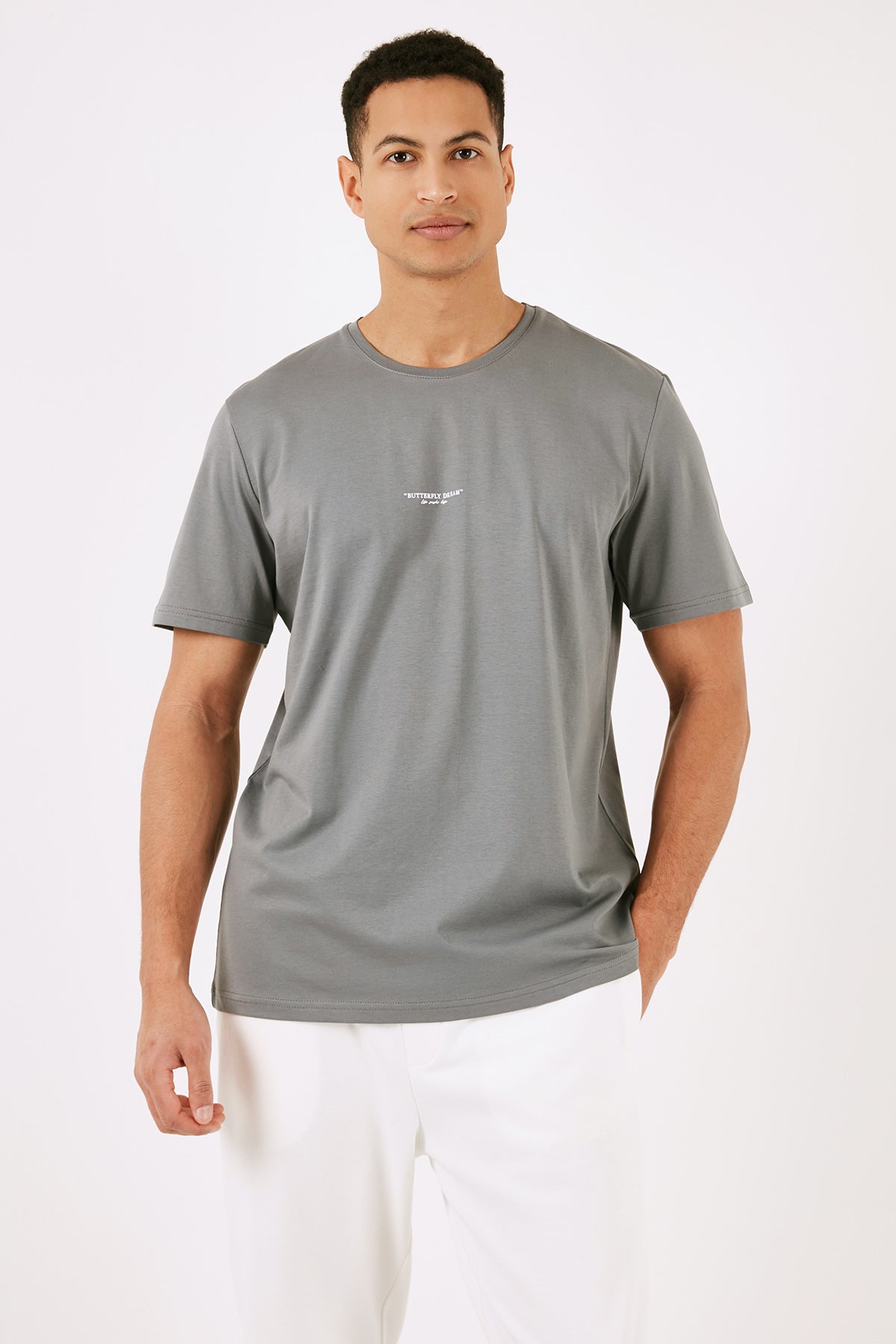 Buratti % 100 Pamuk Bisiklet Yaka Regular Fit Erkek T Shirt 5902757 AÇIK HAKİ