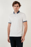 Buratti Pamuk Karışımlı Desenli Slim Fit Erkek Polo T Shirt 646B3200 BEYAZ