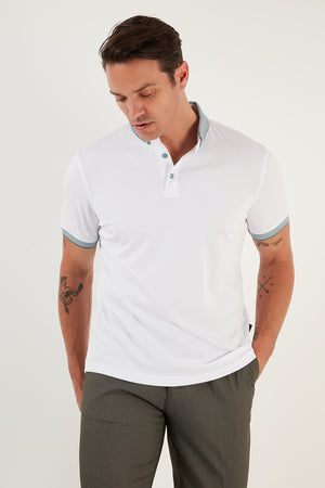 Buratti Pamuklu Slim Fit Erkek Polo T Shirt 646R4560 BEYAZ-YEŞİL