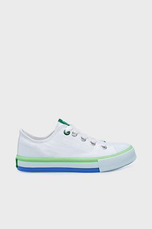 United Colors Of Benetton Sneaker Unisex Çocuk Ayakkabı BN-30175 BEYAZ-YEŞİL