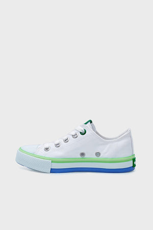 United Colors Of Benetton Sneaker Unisex Çocuk Ayakkabı BN-30175 BEYAZ-YEŞİL