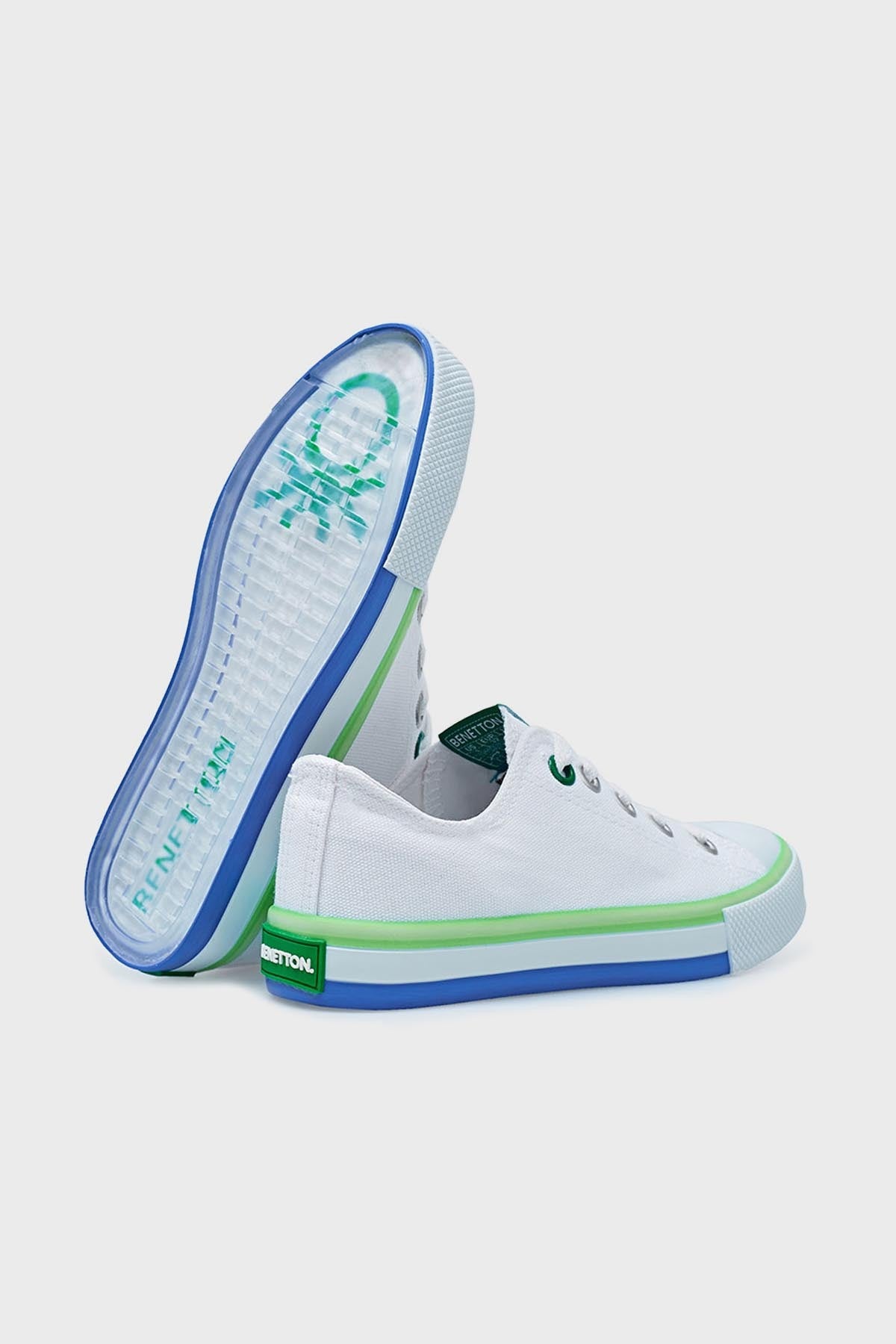 United Colors Of Benetton Sneaker Unisex Çocuk Ayakkabı BN-30175 BEYAZ-YEŞİL