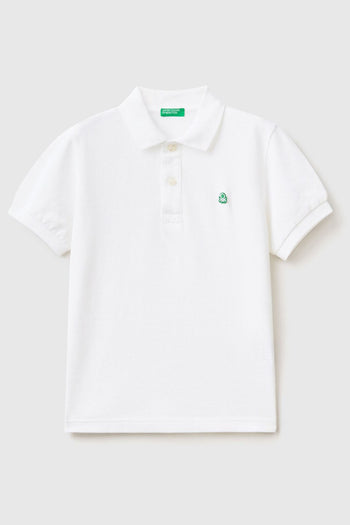 United Colors Of Benetton % 100 Pamuk Erkek Çocuk Polo T Shirt 3089C300Q BEYAZ