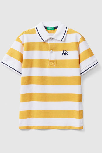 United Colors Of Benetton Çizgili % 100 Pamuk Erkek Çocuk Polo T Shirt 347BC300T SARI