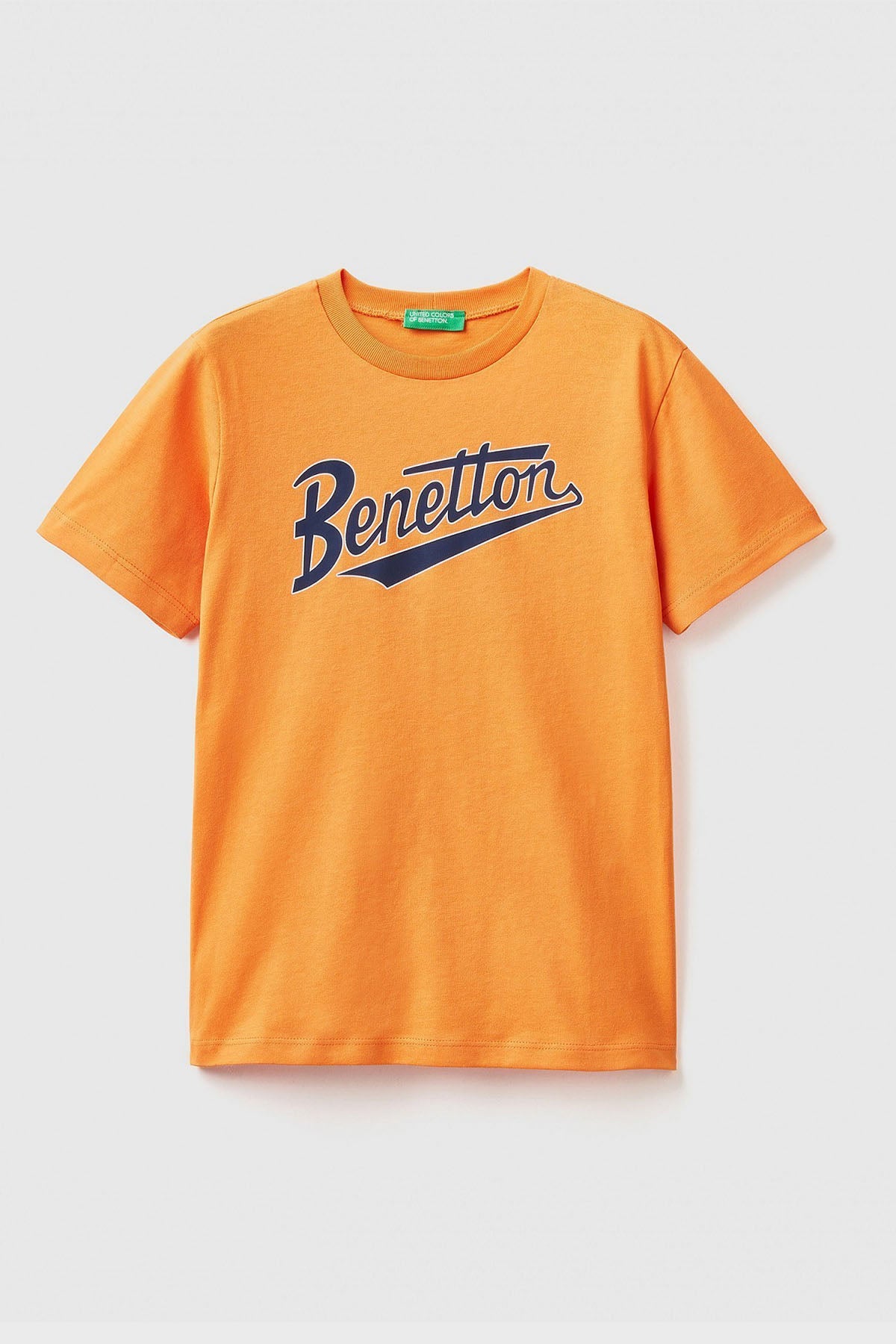 United Colors Of Benetton Baskılı Bisiklet Yaka % 100 Pamuk Erkek Çocuk T Shirt 3I1XC10A1 TURUNCU