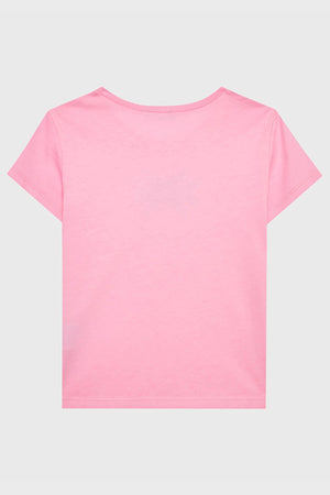 United Colors Of Benetton Baskılı Bisiklet Yaka % 100 Pamuk Kız Çocuk T Shirt 3096C10C8 AÇIK PEMBE