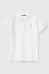 United Colors Of Benetton Pamuklu Kız Çocuk Polo T Shirt 3WG9C300O BEYAZ