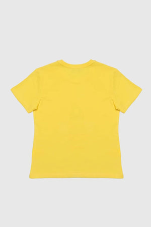 United Colors Of Benetton Baskılı Bisiklet Yaka Kız Çocuk T Shirt BNTG20498 SARI