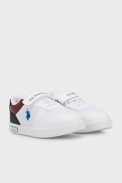 U.S. Polo Assn Logolu Cırtlı Sneaker Erkek Çocuk Ayakkabı CARREN 3FX BEYAZ