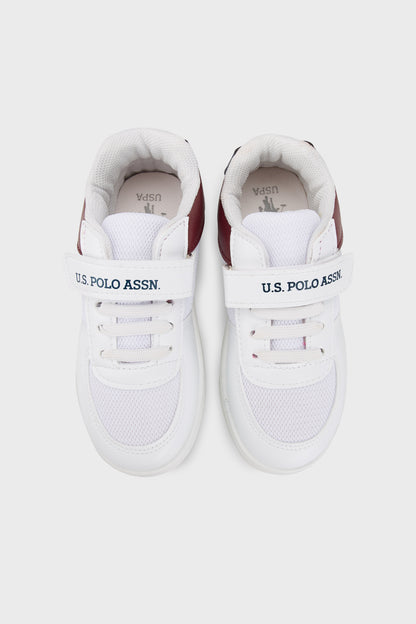 U.S. Polo Assn Logolu Cırtlı Sneaker Erkek Çocuk Ayakkabı CARREN 3FX BEYAZ