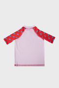 Slipstop Beach Boys Desenli Uv Korumalı Sıfır Yaka Mayo Erkek Çocuk T Shirt ST22120046 KIRMIZI-PEMBE