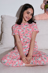 Lela % 100 Pamuk Bisiklet Yaka Kısa Kollu Kız Çocuk Pijama Takımı 6651004 PEMBE