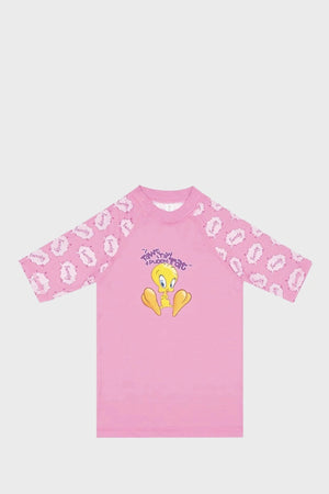 Slipstop Tweety Uv Korumalı Mayo Kız Çocuk T Shirt ST21110038 PEMBE